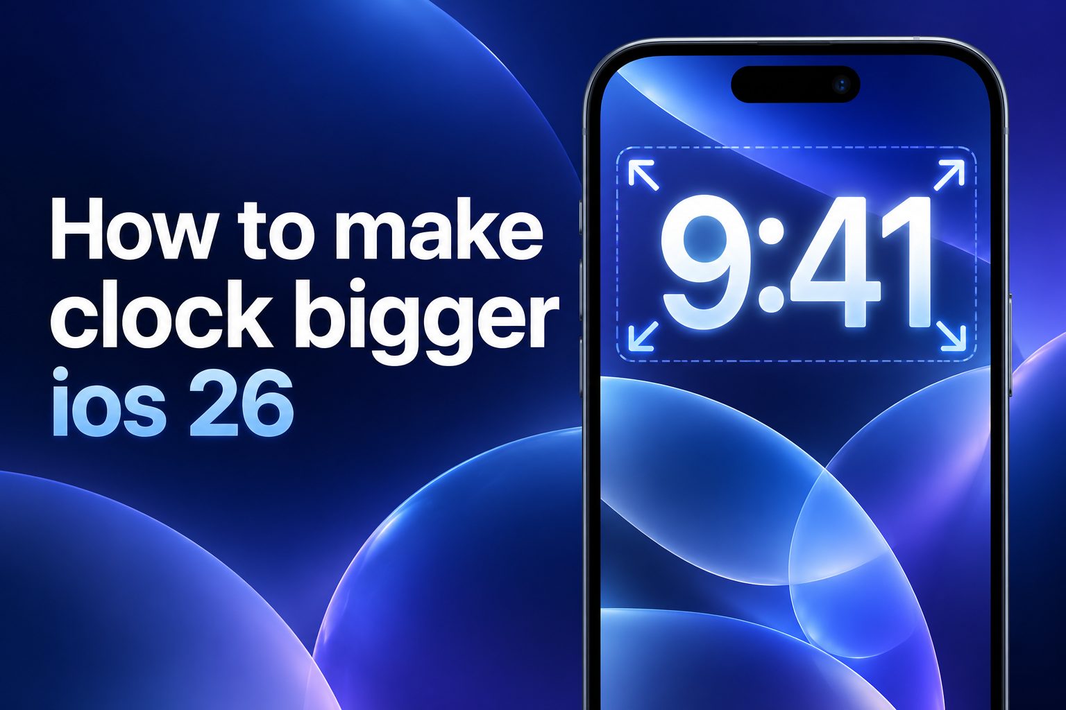 Enlarged iPhone lock screen clock on iOS 26