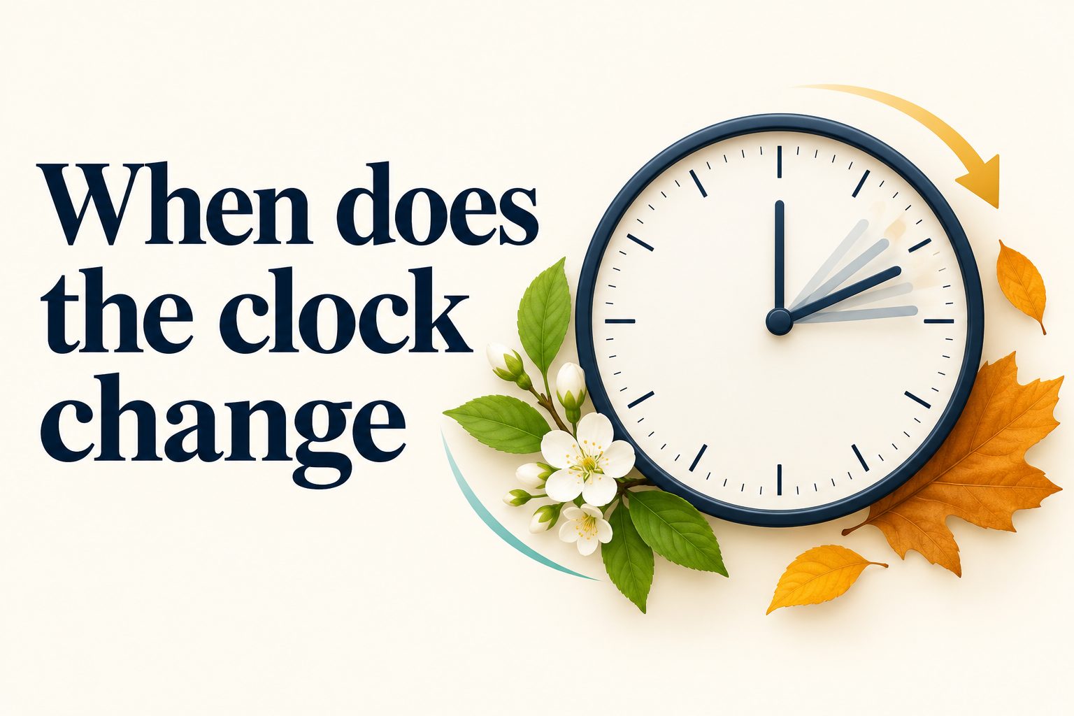 Clock hands shifting forward and back to illustrate daylight saving time changes.